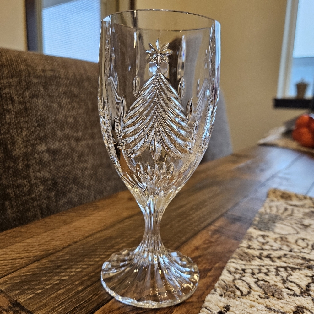 Mikasa Crystal Christmas Tree Footed Irish Coffee Mug Single Replacement 7" - Picture 3 of 8